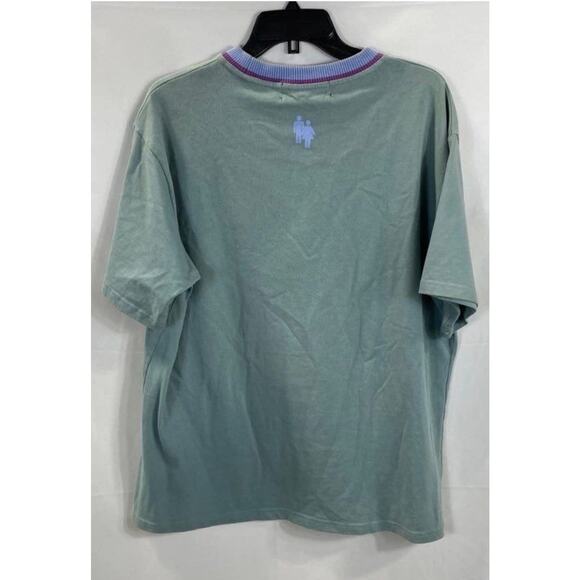 Homme + Femme Paradise Chain Tee with a Hummingbird & Flowers Sz. L - Picture 2 of 5